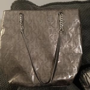 Michael Kors Mirrored Metallic Purse With Chain Straps - Very Good Condition